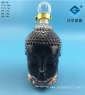 750ml高檔工藝佛頭玻璃酒瓶
