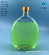 500ml扁圓工藝玻璃酒瓶