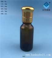 15ml電鍍大頭蓋茶色玻璃精油瓶