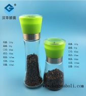 綠色蓋研磨器玻璃瓶