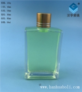 50ml精白料長方形扁玻璃小酒瓶