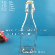 540ml方形卡扣玻璃橄欖油瓶