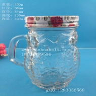 400ml貓頭鷹玻璃把子杯