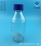 500ml透明藍蓋試劑玻璃瓶