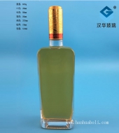 500ml晶白料長方形玻璃酒瓶